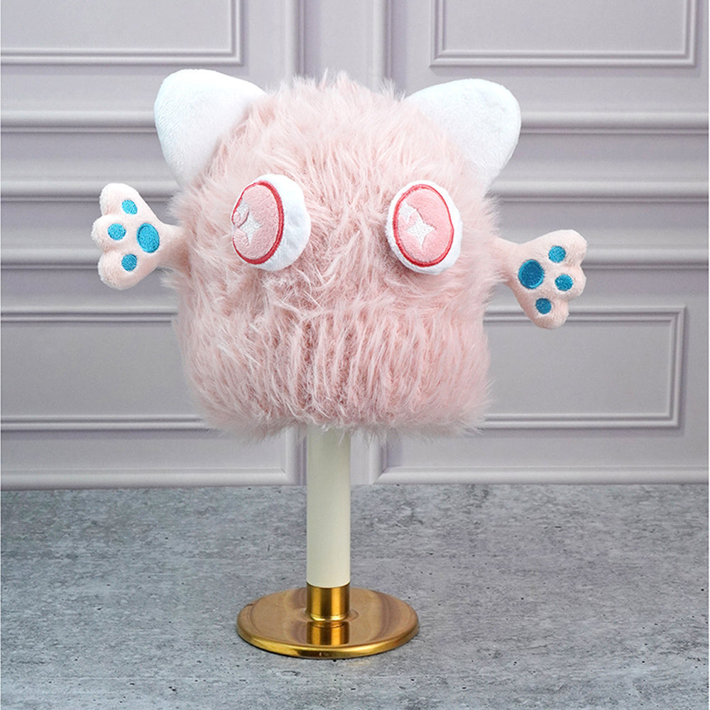 Pink Furry Monster 3d style Winter Cap/Beanie for Kids
