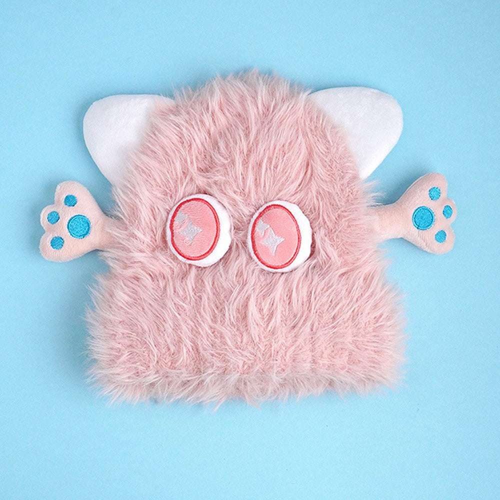Pink Furry Monster 3d style Winter Cap/Beanie for Kids