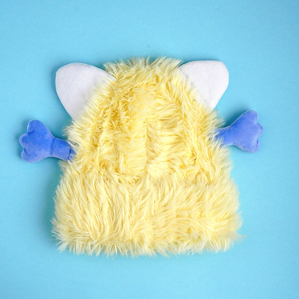 Yellow Furry Monster 3d style Winter Cap/Beanie for Kids