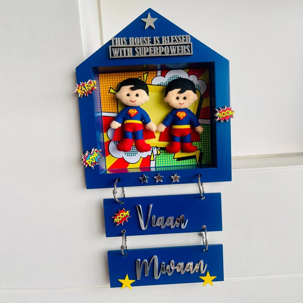 Power brothers Personalised Name Plaque with Free Rakhi