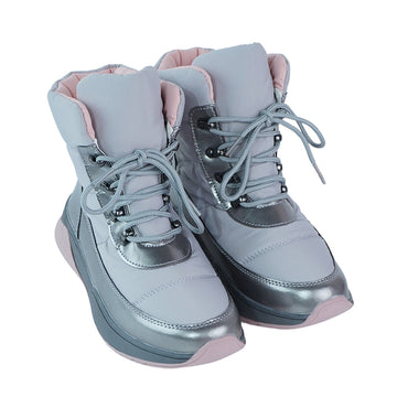 Grey Matt & Shine Waterproof Winter Snow Boots for Women for Minus degree temperature