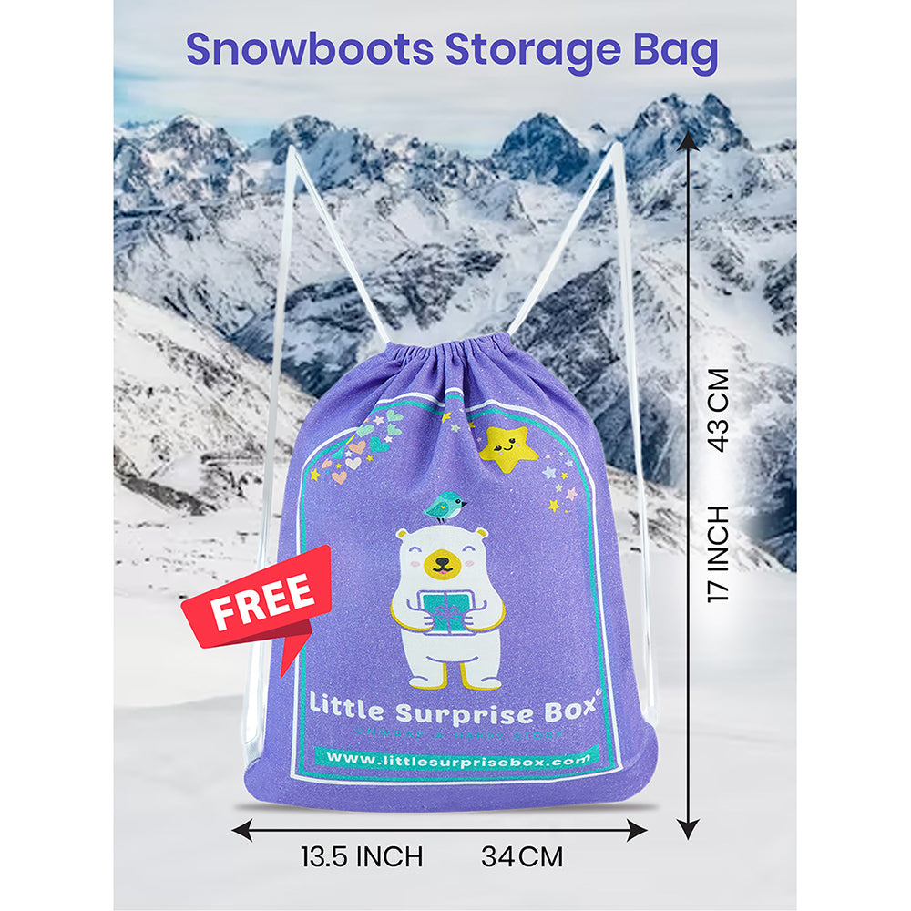 Silver & Fuchsia Pink Waterproof Winter Snow Boots for Women for minus temperature