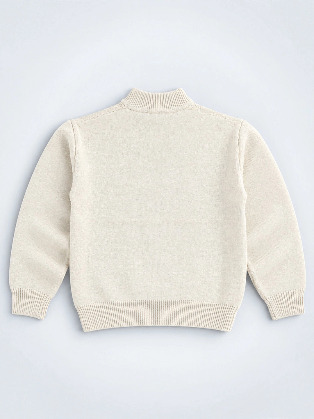 Cream Cable-Knit Winter Cardigan, Christmas Sweater for Kids