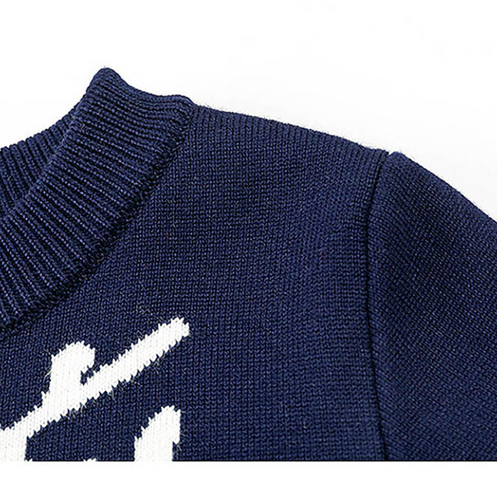 Green Tie Reindeer Knitted Christmas cardigan Sweater for Kids, Navy