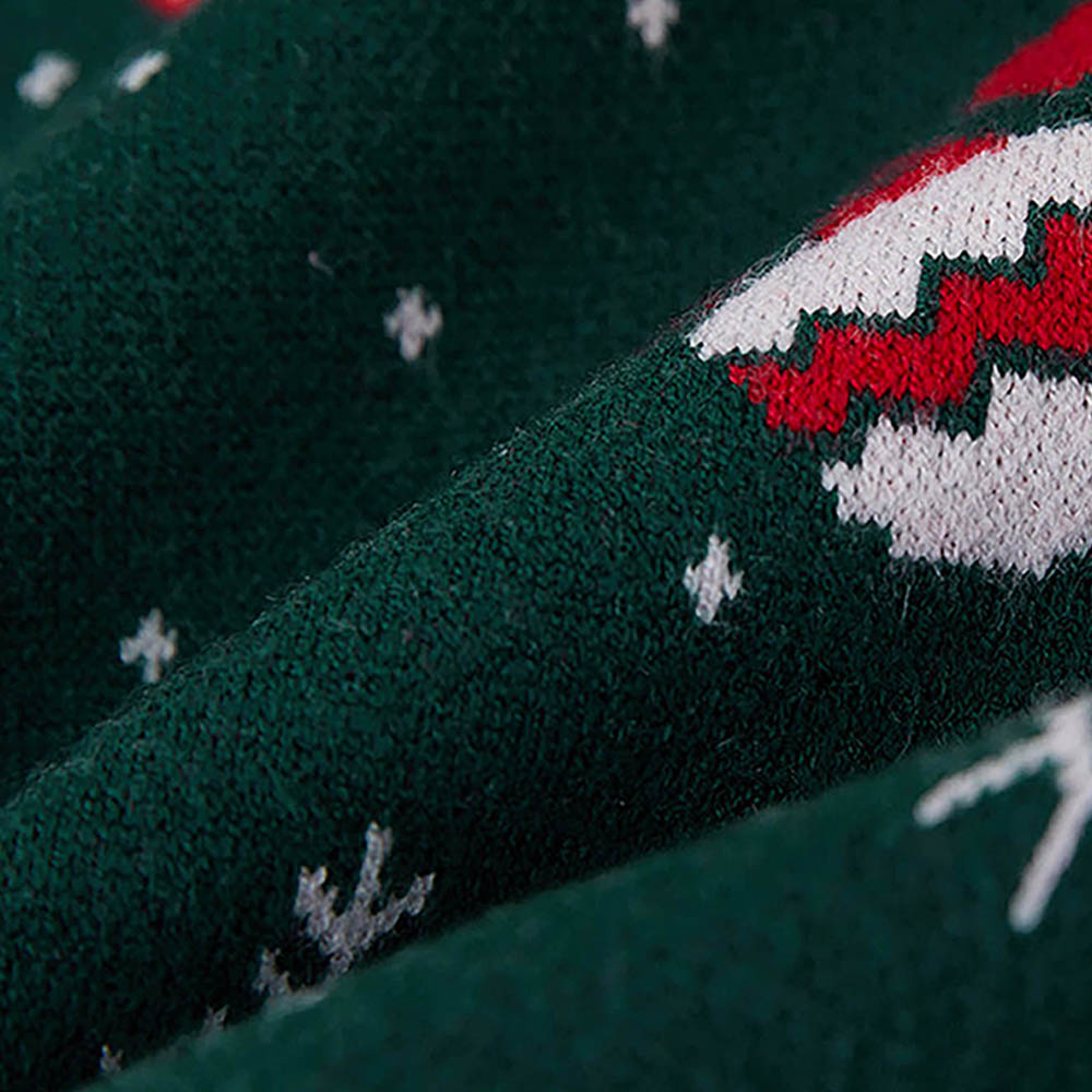 Green 2 Christmas Bears Knitted Christmas cardigan Sweater for Kids