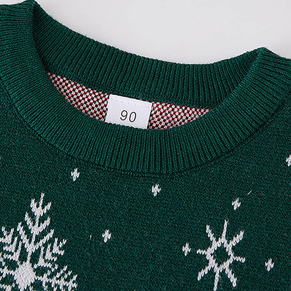 Green 2 Christmas Bears Knitted Christmas cardigan Sweater for Kids