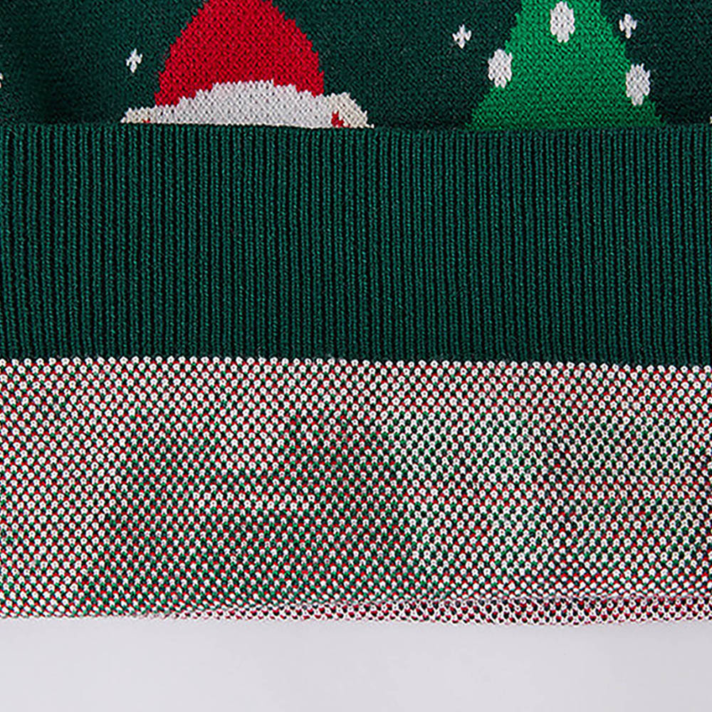 Green 2 Christmas Bears Knitted Christmas cardigan Sweater for Kids