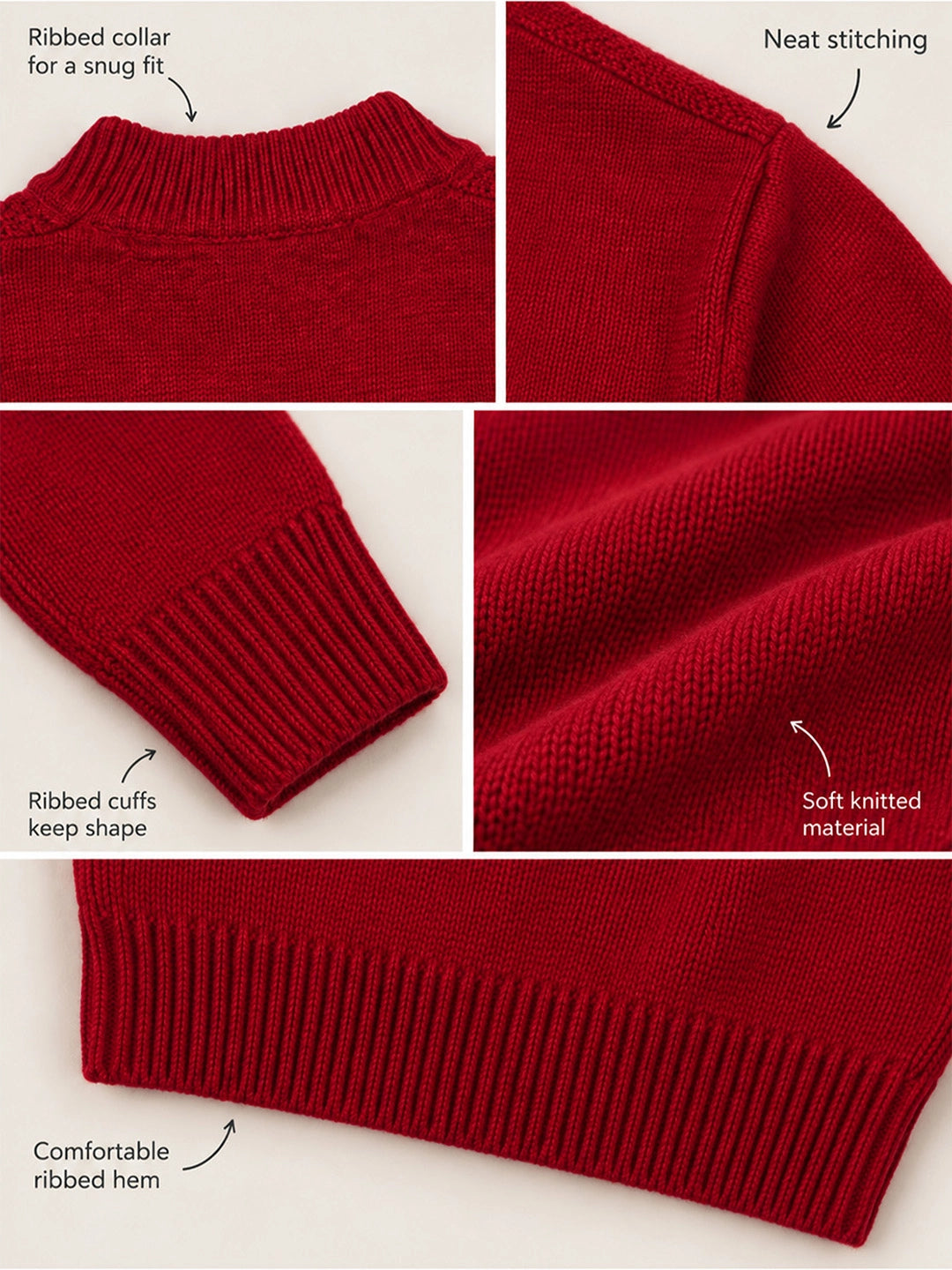 Maroon Cable-Knit Winter Cardigan, Christmas Sweater for Kids