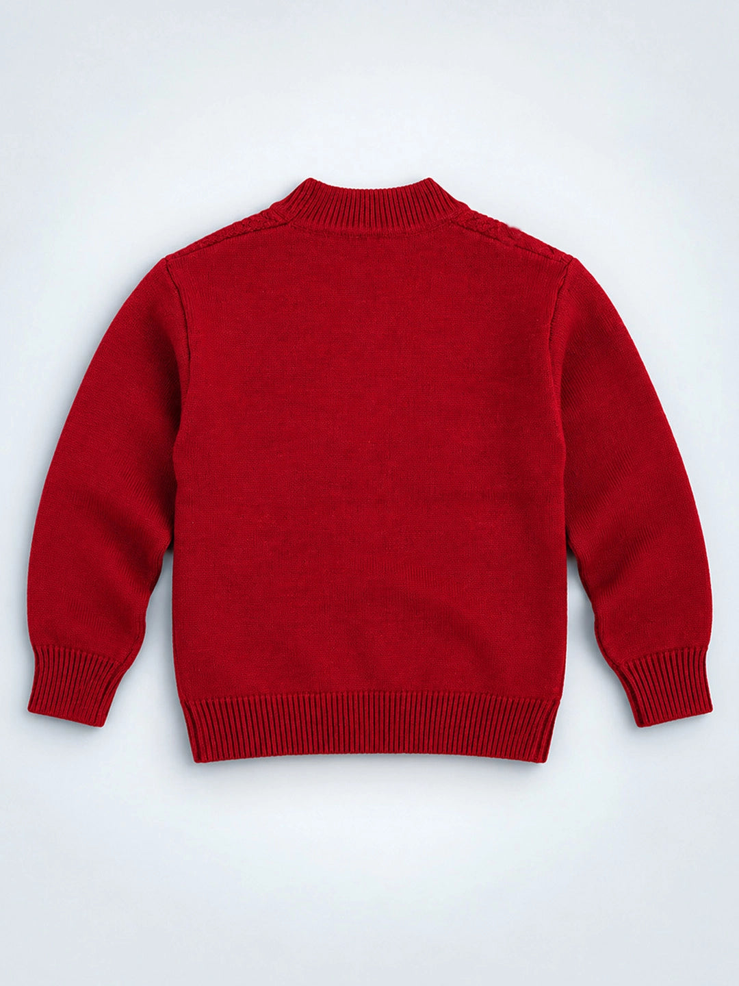 Maroon Cable-Knit Winter Cardigan, Christmas Sweater for Kids