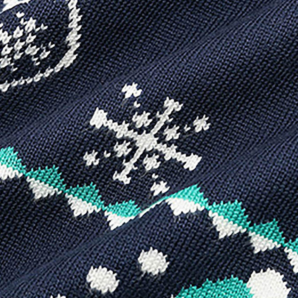 Navy 2 Christmas Deers Knitted Christmas cardigan Sweater for Kids