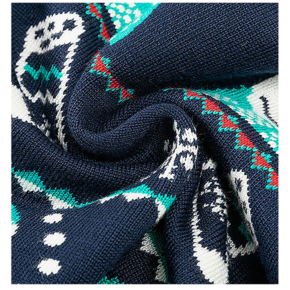 Navy 2 Christmas Deers Knitted Christmas cardigan Sweater for Kids
