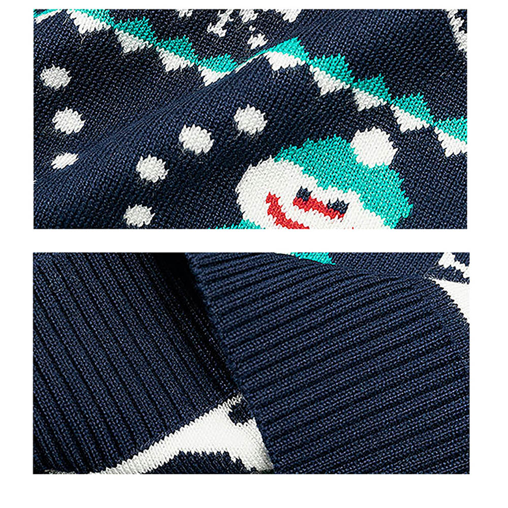 Navy 2 Christmas Deers Knitted Christmas cardigan Sweater for Kids