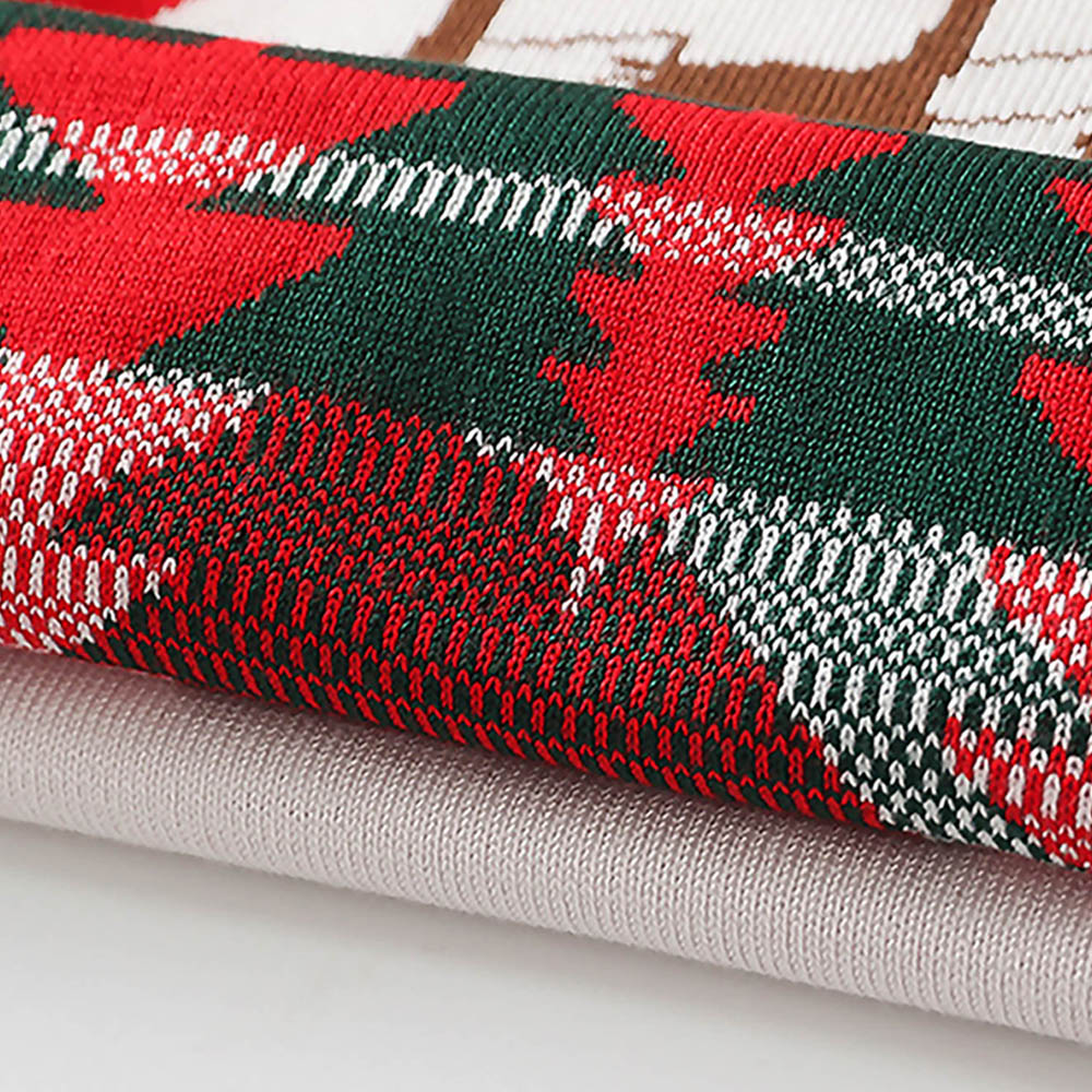 Red Flying Sleigh Knitted Christmas cardigan Sweater for Kids