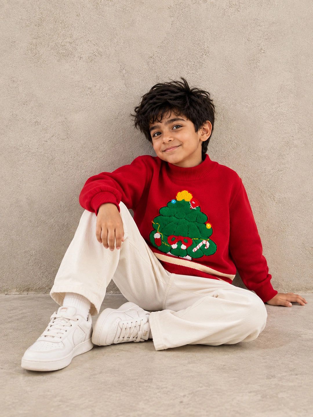 XMAS Tree Star Knitted Winter Cardigan, Christmas Sweater for Kids