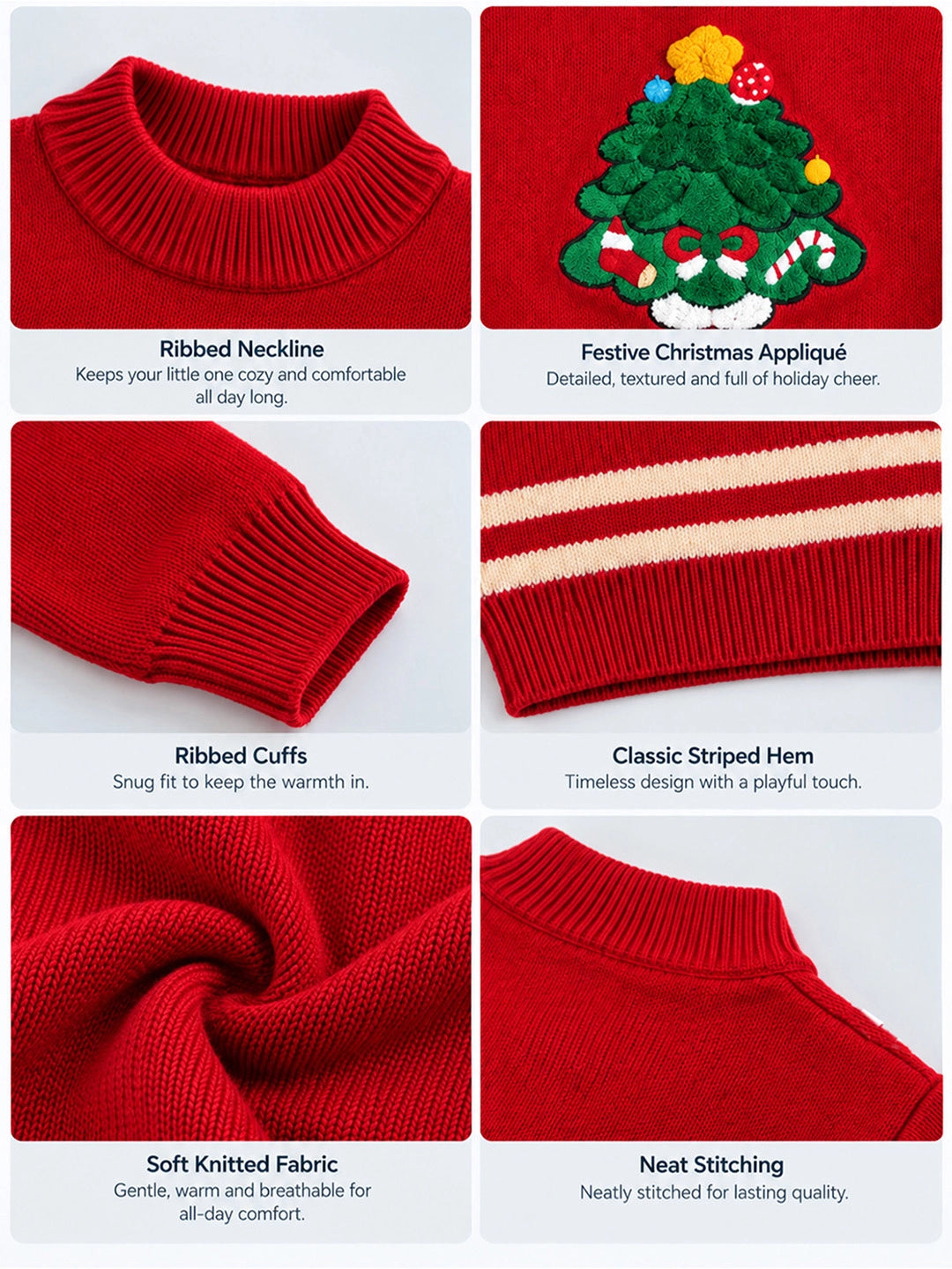 XMAS Tree Star Knitted Winter Cardigan, Christmas Sweater for Kids