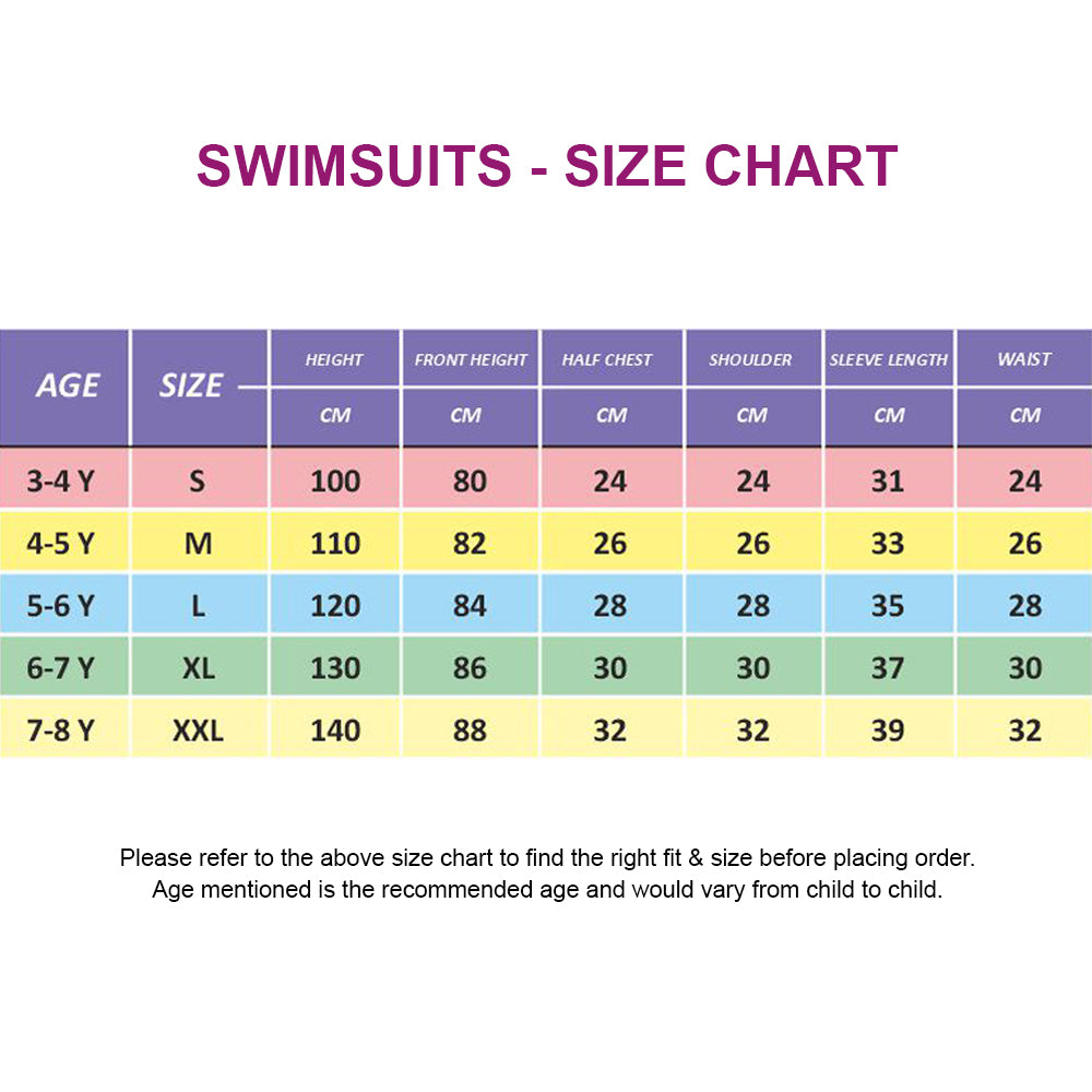 Maroon Mint Quote Sleeves Full Lenth Kids Swimwear With Upf 50+ Feature with Free Washbag