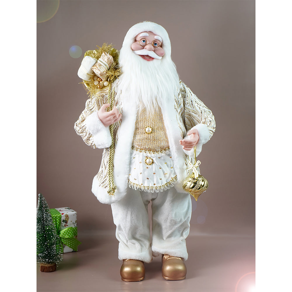 Gold shimmer robe Moving Face Musical christmas Santa Home and Table Décor
