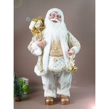 Gold shimmer robe Moving Face Musical christmas Santa Home and Table Décor