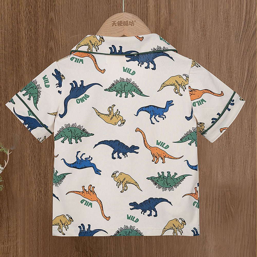 All Over Dino print soft Cotton Kids Nightsuit - Little Surprise BoxAll Over Dino print soft Cotton Kids Nightsuit