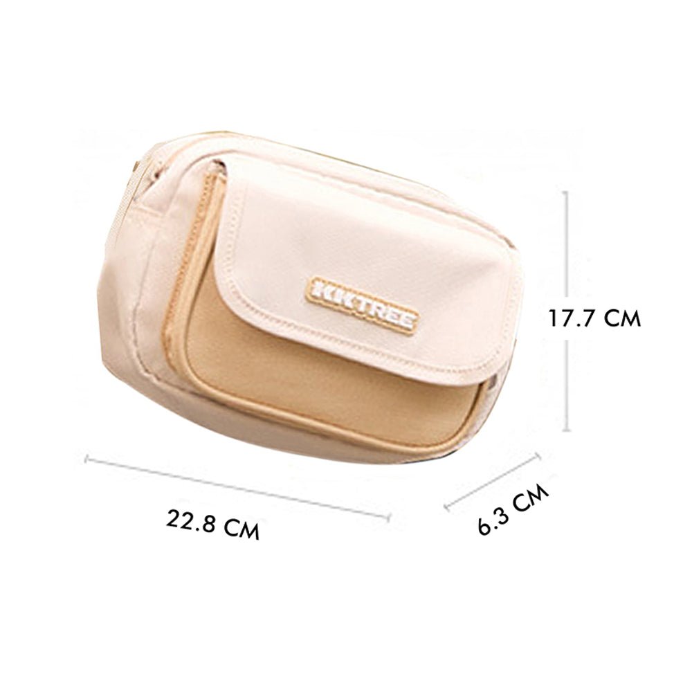 Beige Canvas Material Casual Sling Bag for Kids - Little Surprise BoxBeige Canvas Material Casual Sling Bag for Kids