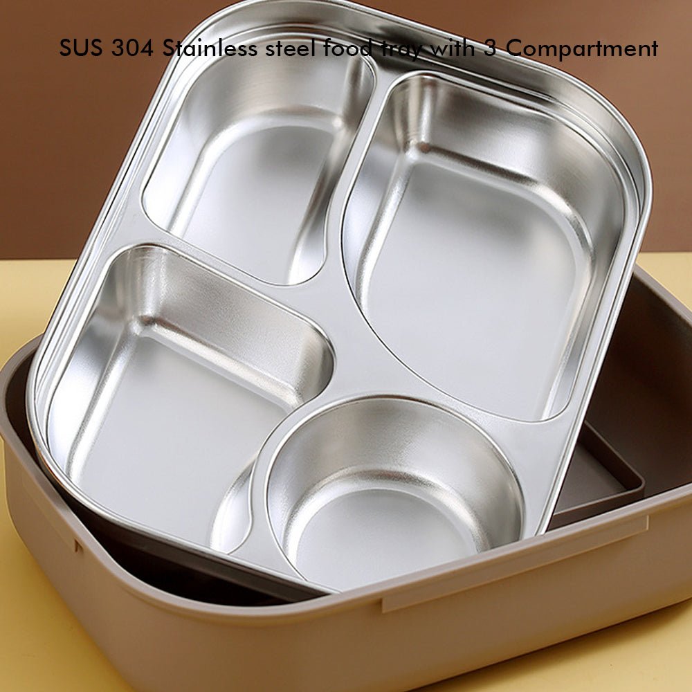 Big size Brown Bear-Bear theme Double Lock Stainless Steel Kids Lunch /Tiffin Box - Little Surprise BoxBig size Brown Bear-Bear theme Double Lock Stainless Steel Kids Lunch /Tiffin Box
