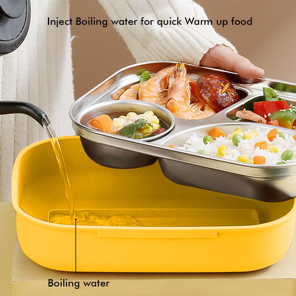 Big Size yellow Duck-Duck theme Double Lock Stainless Steel Kids Lunch /Tiffin Box  - Little Surprise BoxBig Size yellow Duck-Duck theme Double Lock Stainless Steel Kids Lunch /Tiffin Box 