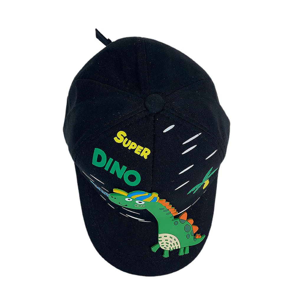 Black 3d Super Dino Casual Cap for Kids - Little Surprise BoxBlack 3d Super Dino Casual Cap for Kids