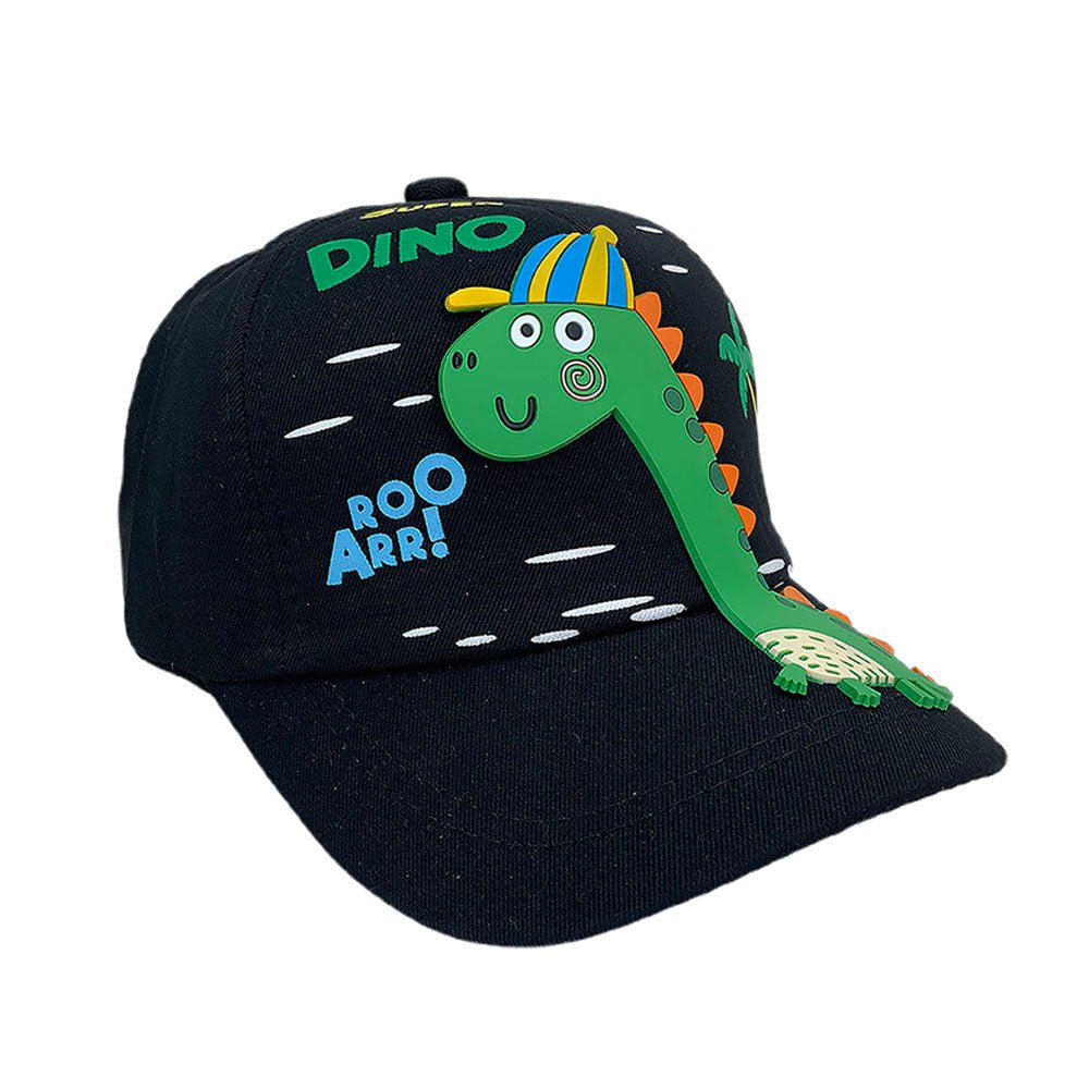 Black 3d Super Dino Casual Cap for Kids - Little Surprise BoxBlack 3d Super Dino Casual Cap for Kids