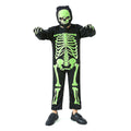 Black Green Luminous Skeleton Kids Halloween Costume - Little Surprise BoxBlack Green Luminous Skeleton Kids Halloween Costume