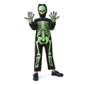 Black Green Luminous Skeleton Kids Halloween Costume - Little Surprise BoxBlack Green Luminous Skeleton Kids Halloween Costume