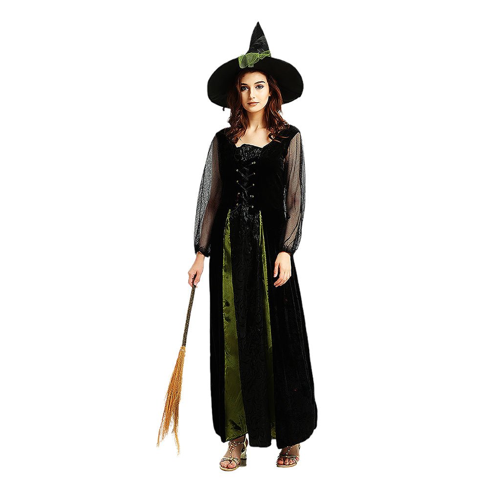 Black & Green Witch Adults Halloween Costume Dress Up - Little Surprise BoxBlack & Green Witch Adults Halloween Costume Dress Up