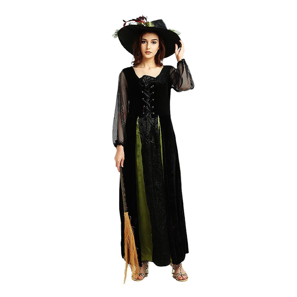 Black & Green Witch Adults Halloween Costume Dress Up - Little Surprise BoxBlack & Green Witch Adults Halloween Costume Dress Up