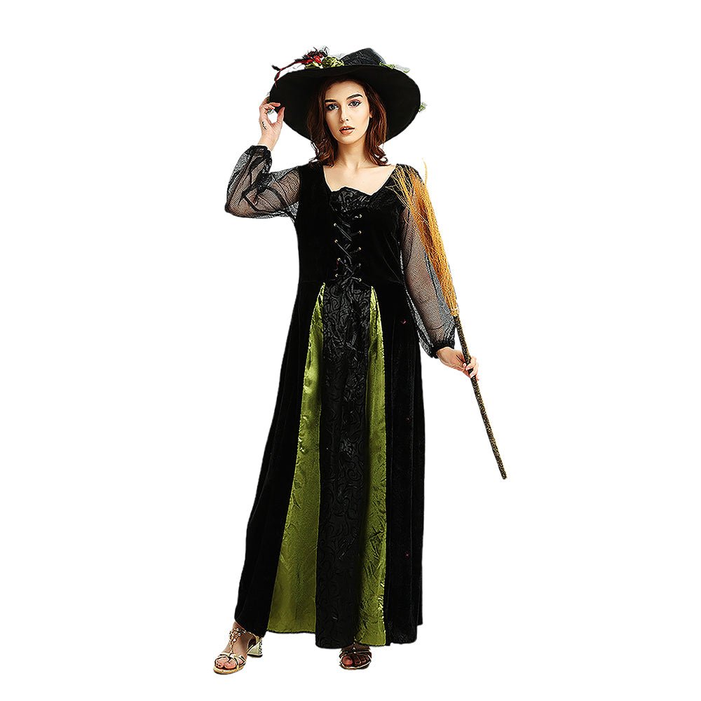 Black & Green Witch Adults Halloween Costume Dress Up - Little Surprise BoxBlack & Green Witch Adults Halloween Costume Dress Up