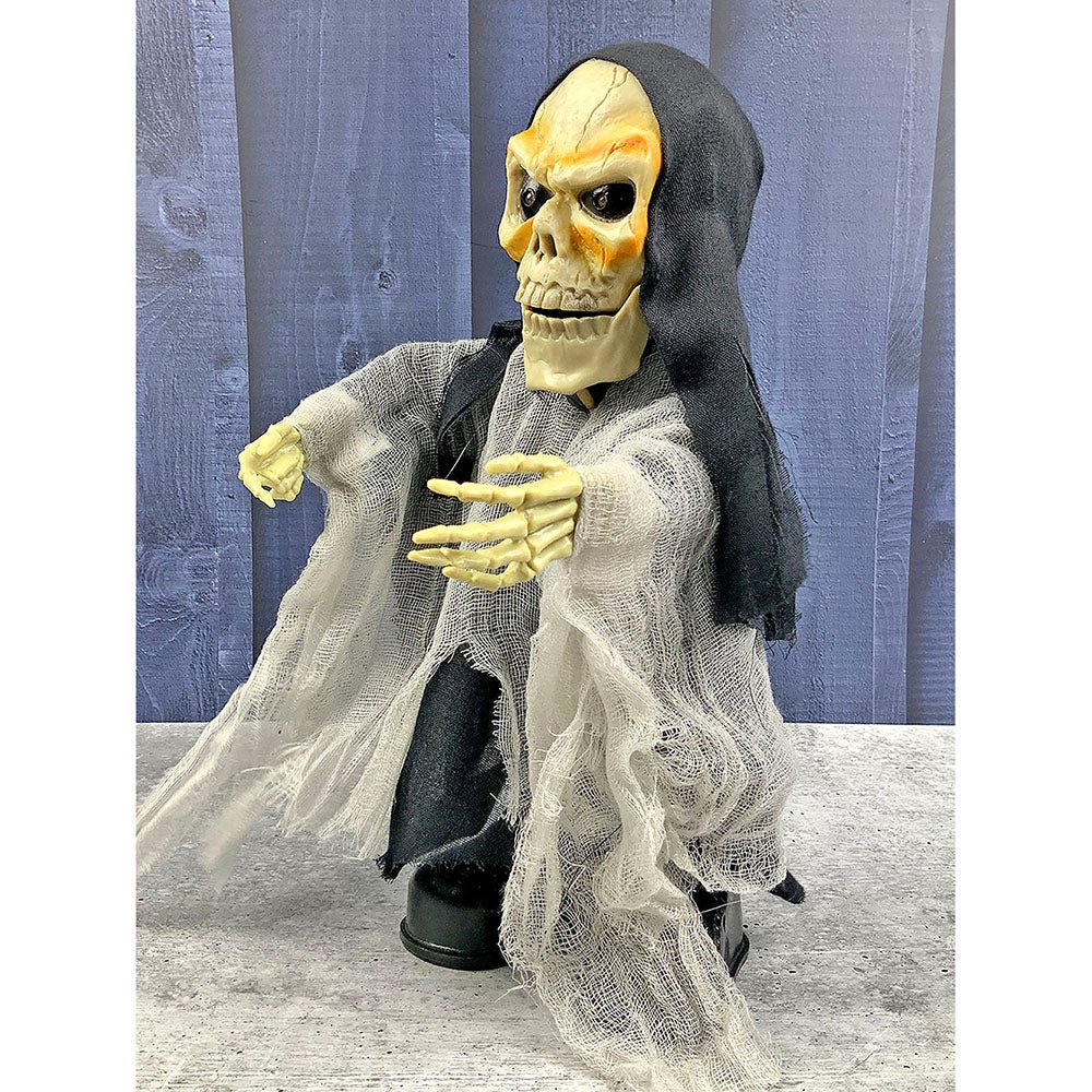 Black Scary walking Dwarf skeleton, Battery operated with voice, Motion and Light Halloween Party Décor - Little Surprise BoxBlack Scary walking Dwarf skeleton, Battery operated with voice, Motion and Light Halloween Party Décor