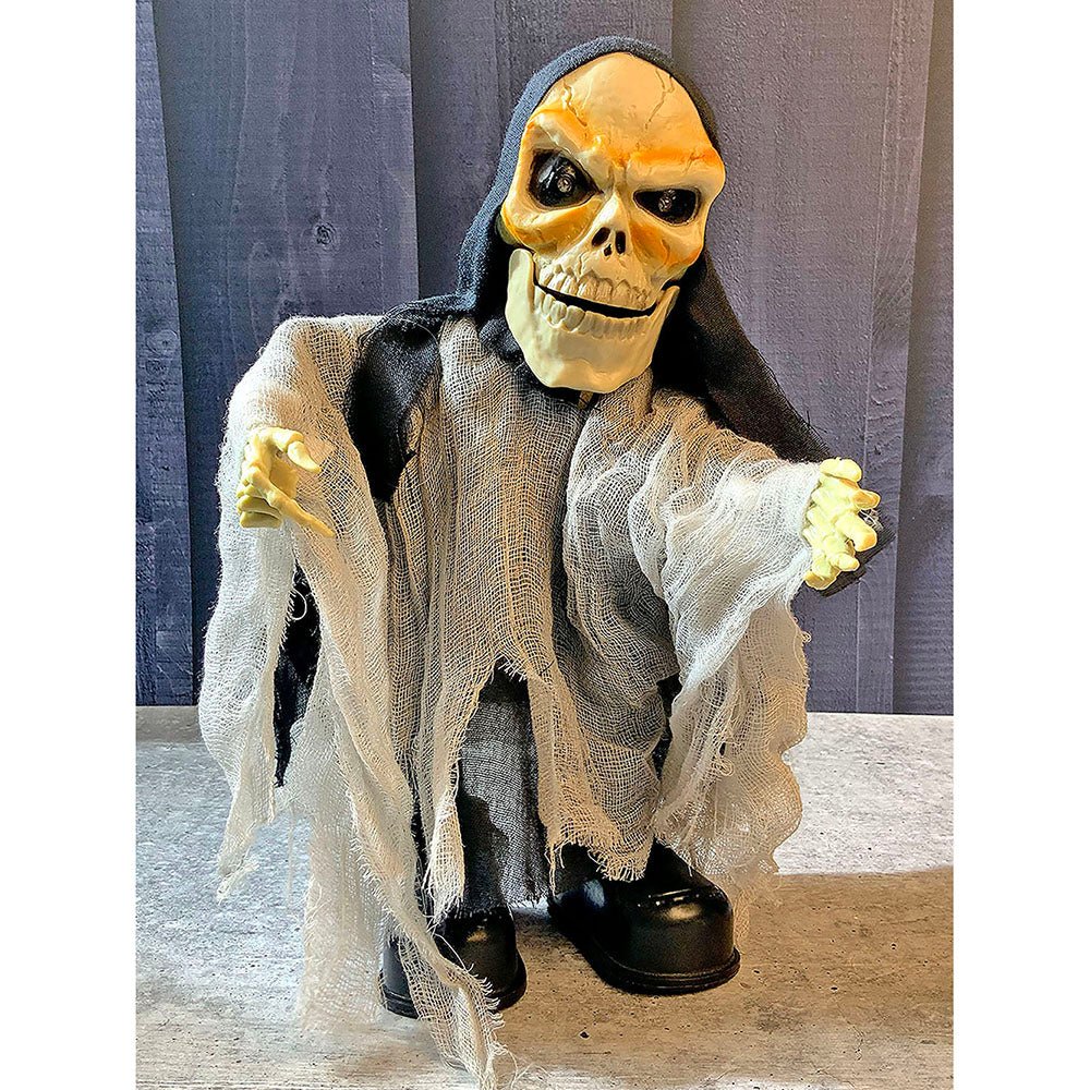 Black Scary walking Dwarf skeleton, Battery operated with voice, Motion and Light Halloween Party Décor - Little Surprise BoxBlack Scary walking Dwarf skeleton, Battery operated with voice, Motion and Light Halloween Party Décor