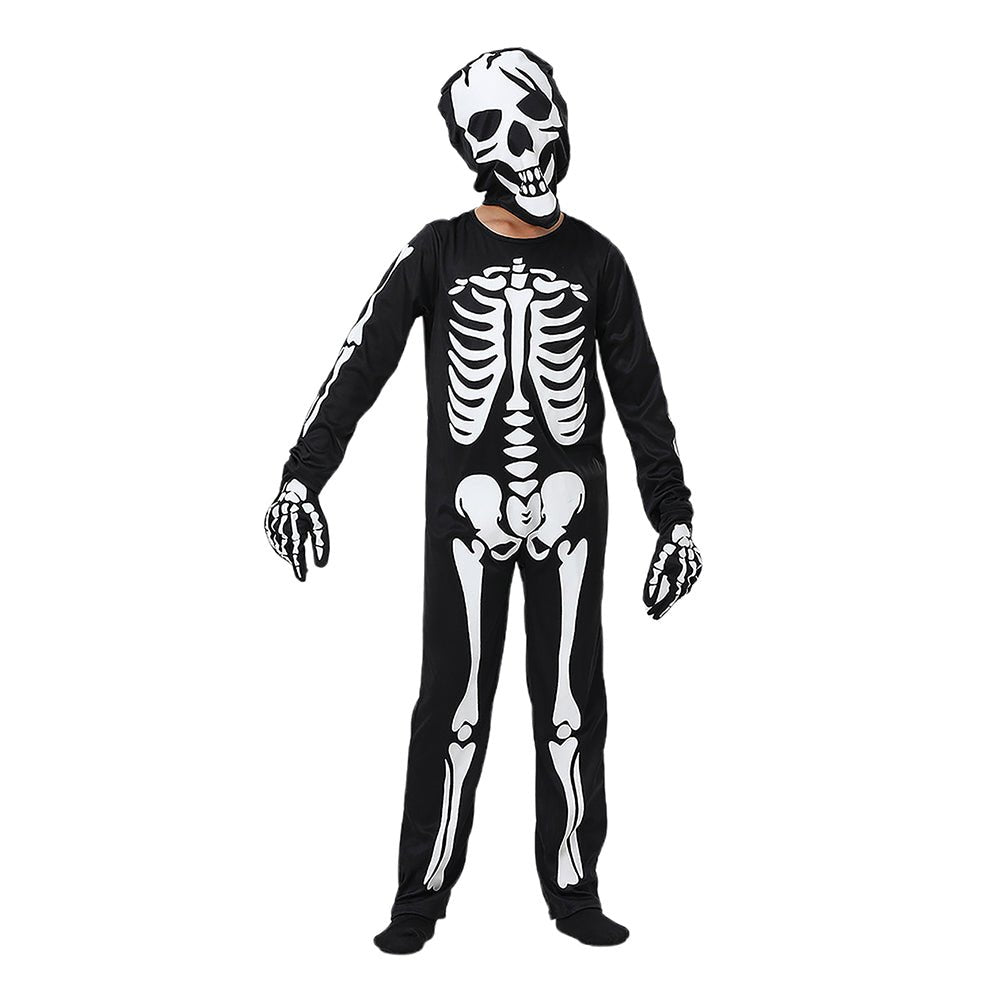 Black White Luminious Glow in Dark Skeleton Kids Halloween Costume - Little Surprise BoxBlack White Luminious Glow in Dark Skeleton Kids Halloween Costume