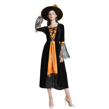 Black & Yellow Witch Adults Halloween Costume Dress Up - Little Surprise BoxBlack & Yellow Witch Adults Halloween Costume Dress Up