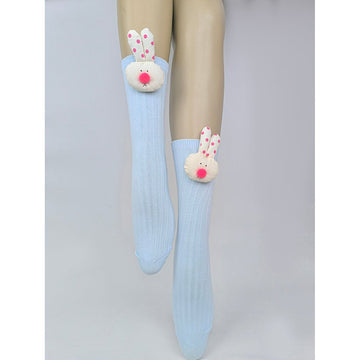 Blue 3d Rabbit Face Socks for Kids - Little Surprise BoxBlue 3d Rabbit Face Socks for Kids