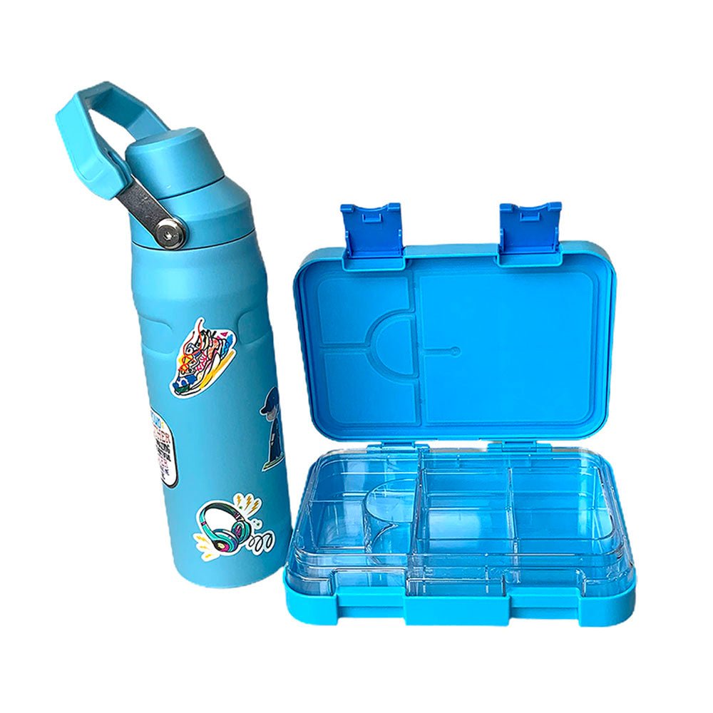 Blue Bento Box & Water Bottle Combo Rakhi Gift for Brother - Little Surprise BoxBlue Bento Box & Water Bottle Combo Rakhi Gift for Brother