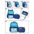 Blue Bold Stripes Insulated Lunchbag & Ergonomic School Backpack for Kids - Little Surprise BoxBlue Bold Stripes Insulated Lunchbag & Ergonomic School Backpack for Kids