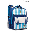 Blue Bold Stripes Insulated Lunchbag & Ergonomic School Backpack for Kids - Little Surprise BoxBlue Bold Stripes Insulated Lunchbag & Ergonomic School Backpack for Kids