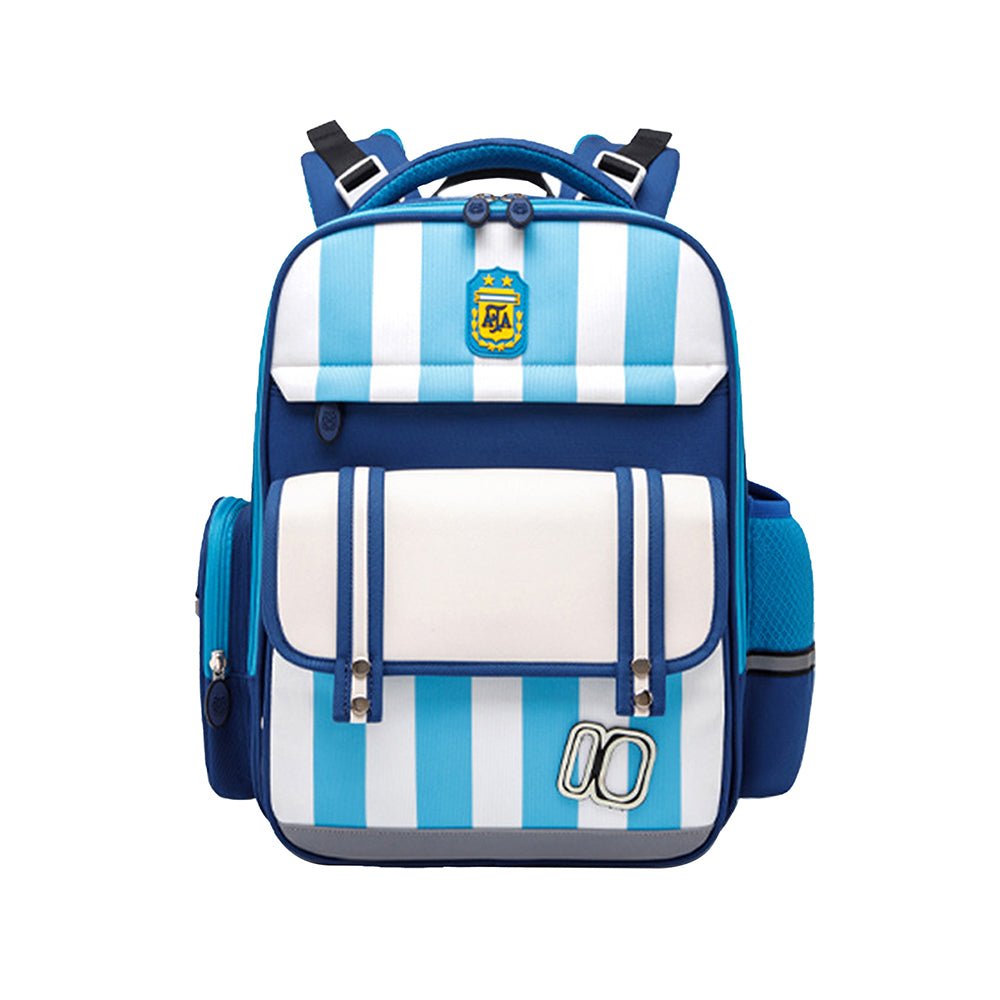 Blue Bold Stripes Insulated Lunchbag & Ergonomic School Backpack for Kids - Little Surprise BoxBlue Bold Stripes Insulated Lunchbag & Ergonomic School Backpack for Kids