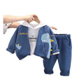 Blue Dino Hoodie 3 pcs Track suit set for Toddlers/Kids - Little Surprise BoxBlue Dino Hoodie 3 pcs Track suit set for Toddlers/Kids