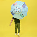 Blue Dino, Unique Mexican Hat Style Kids Umbrella, 5 - 12 years, Blue - Little Surprise BoxBlue Dino, Unique Mexican Hat Style Kids Umbrella, 5 - 12 years, Blue