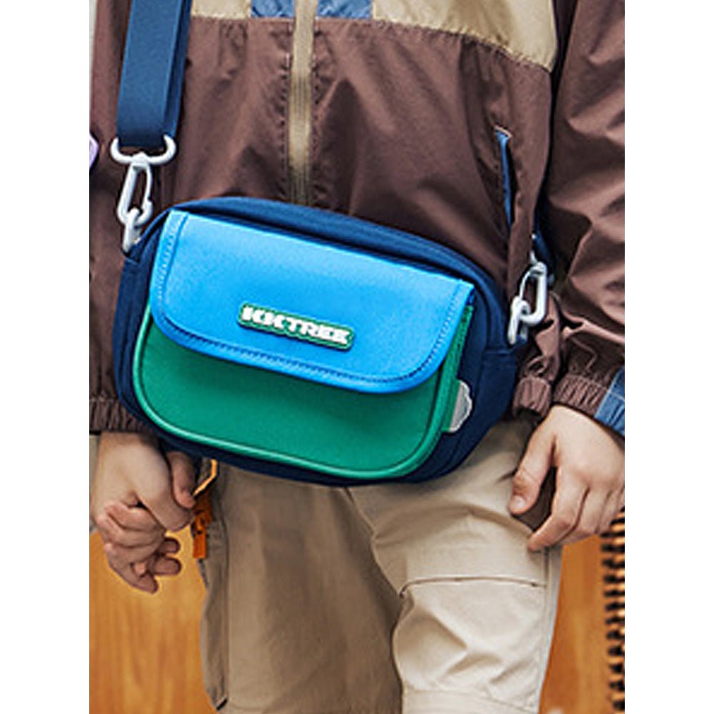 Blue & Green Canvas Material Casual Sling Bag for Kids - Little Surprise BoxBlue & Green Canvas Material Casual Sling Bag for Kids