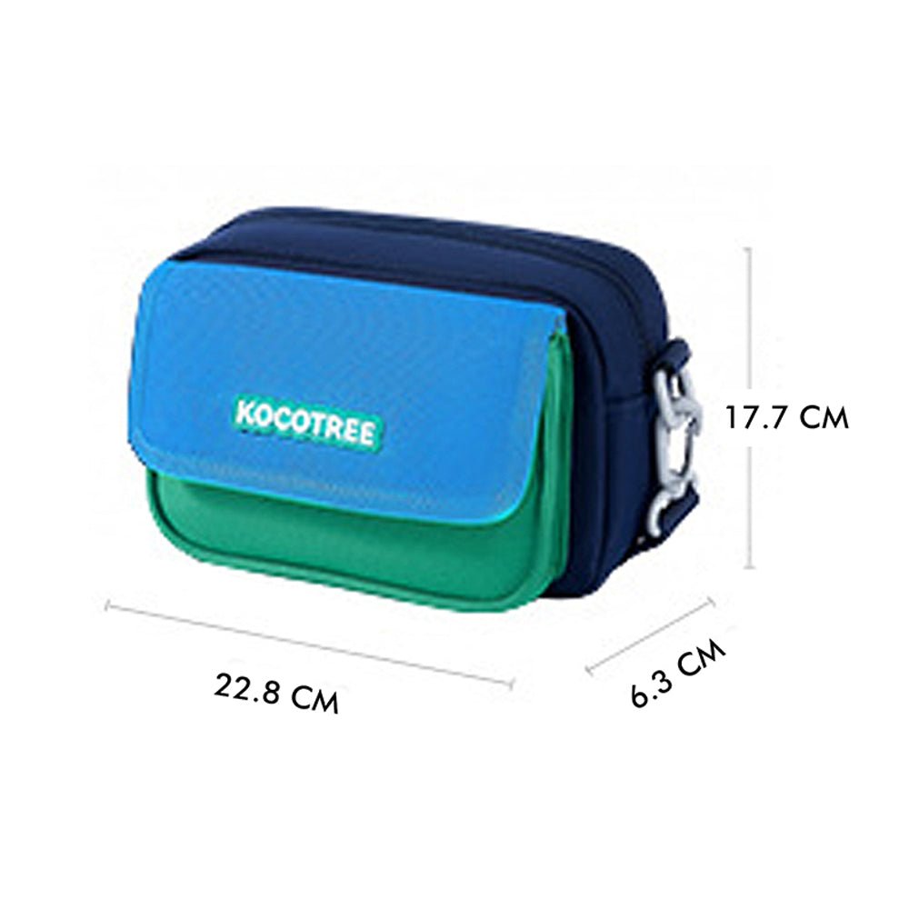 Blue & Green Canvas Material Casual Sling Bag for Kids - Little Surprise BoxBlue & Green Canvas Material Casual Sling Bag for Kids