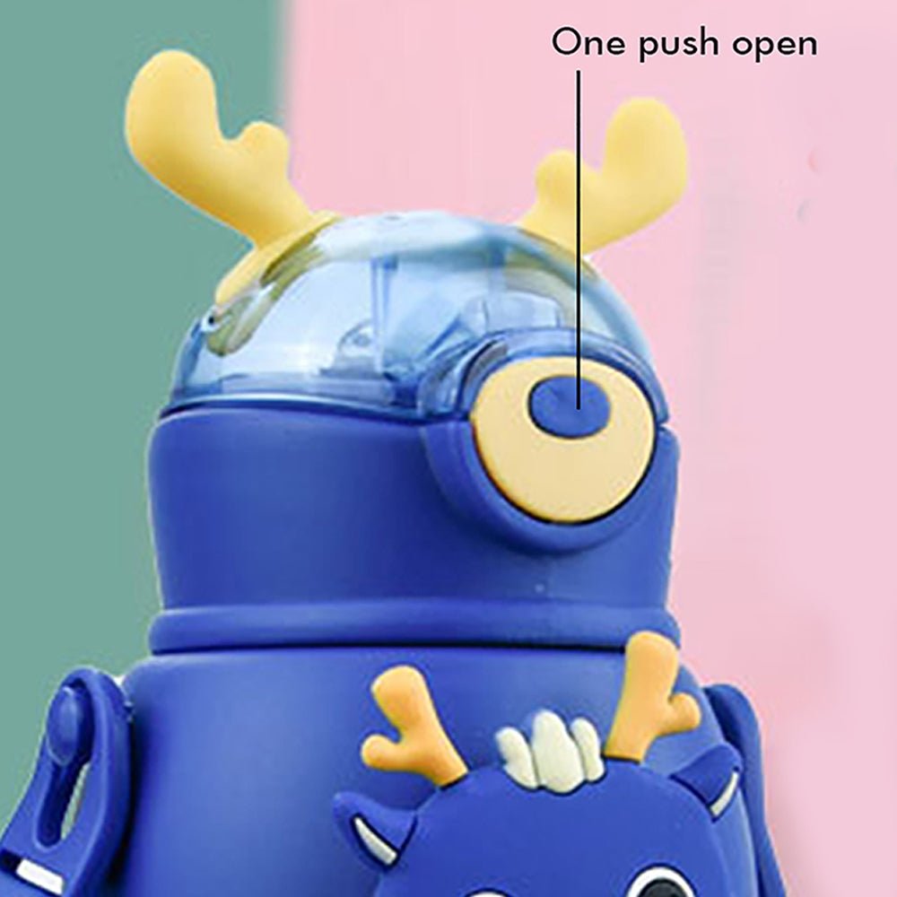 Blue Lucky Dragon theme Kids Water Bottle, 500ml - Little Surprise BoxBlue Lucky Dragon theme Kids Water Bottle, 500ml