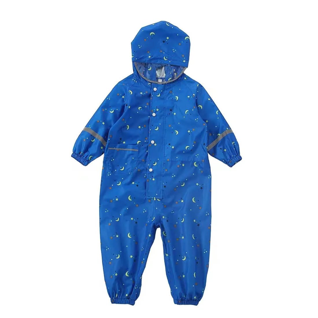 Blue Mighty Starry Galaxy Theme All Over Jumpsuit / Playsuit Raincoat for Kids - Little Surprise BoxBlue Mighty Starry Galaxy Theme All Over Jumpsuit / Playsuit Raincoat for Kids