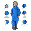 Blue Mighty Starry Galaxy Theme All Over Jumpsuit / Playsuit Raincoat for Kids - Little Surprise BoxBlue Mighty Starry Galaxy Theme All Over Jumpsuit / Playsuit Raincoat for Kids