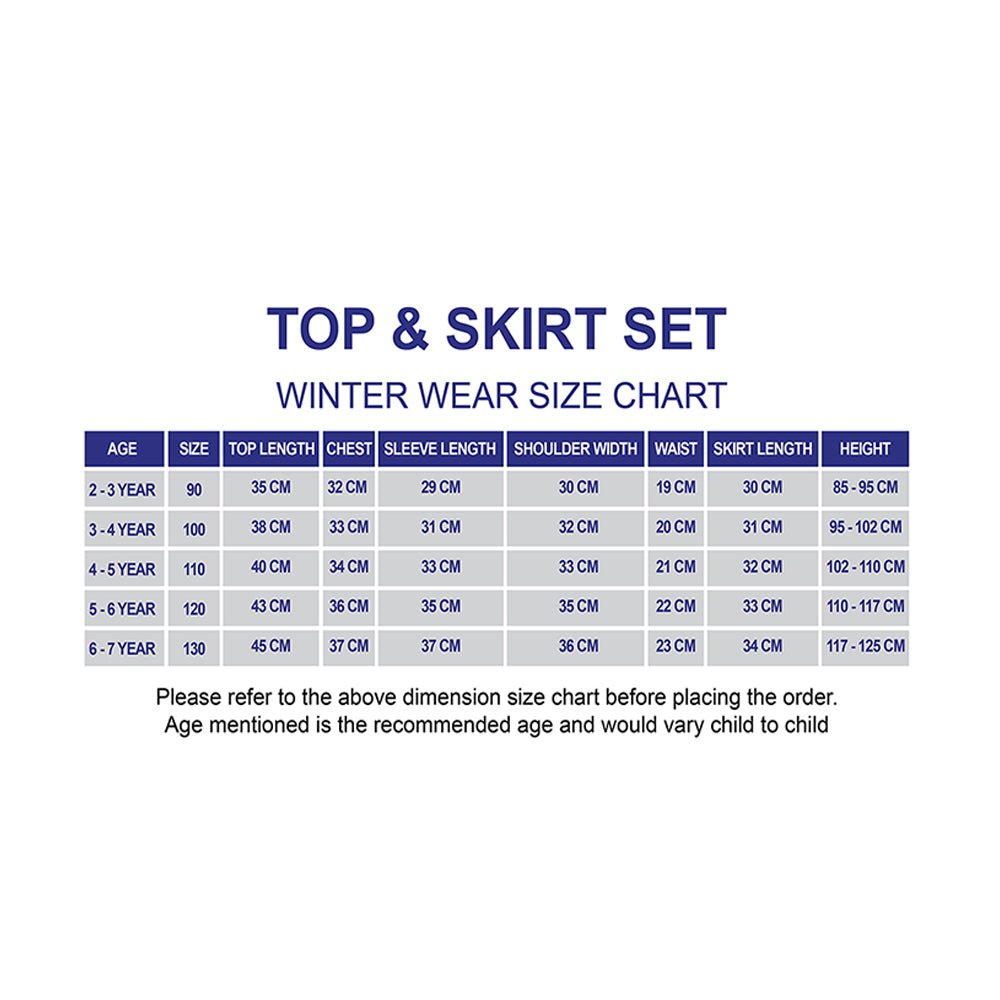 Blue & Occur Pleated Bow 2 pcs top & Skirt Winterwear set for Girls - Little Surprise BoxBlue & Occur Pleated Bow 2 pcs top & Skirt Winterwear set for Girls